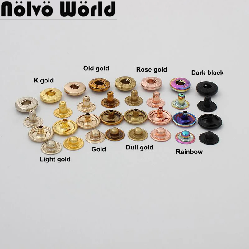 Snap Fastener Set - 20-100 مجموعات قوس قزح 12 مللي