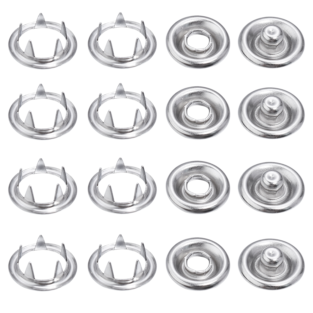 Snap Fastener Set - SAUVOO-زر المفاجئة الحديد ، معدن الروديوم