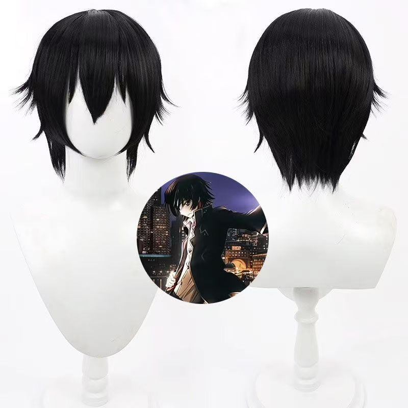 Wig Fiber Net - شعر مستعار قصير أسود مقاوم للحرارة