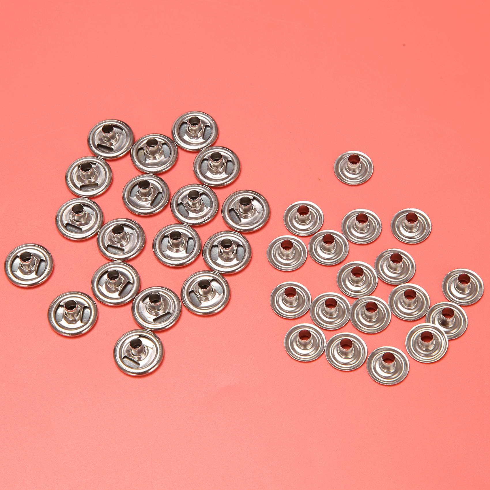 Snap Fastener Set - 72 قطعة من أزرار الضغط الفولاذية