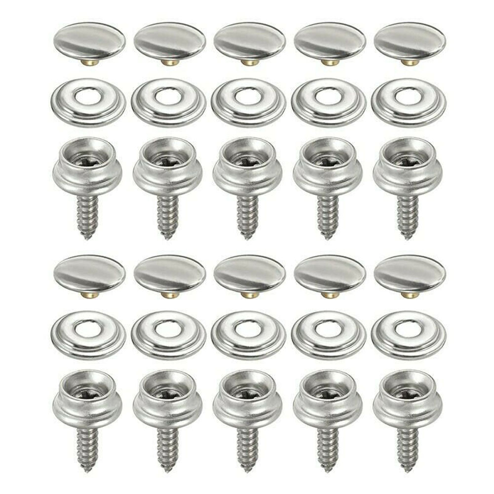 Snap Fastener Set - 30 قطعة مُثبّت كبّاس من الفولاذ