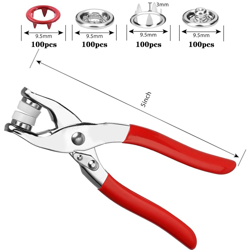 100 مجموعات المفاجئة كماشة الت - مراجعة Snap Fastener Set وسعره