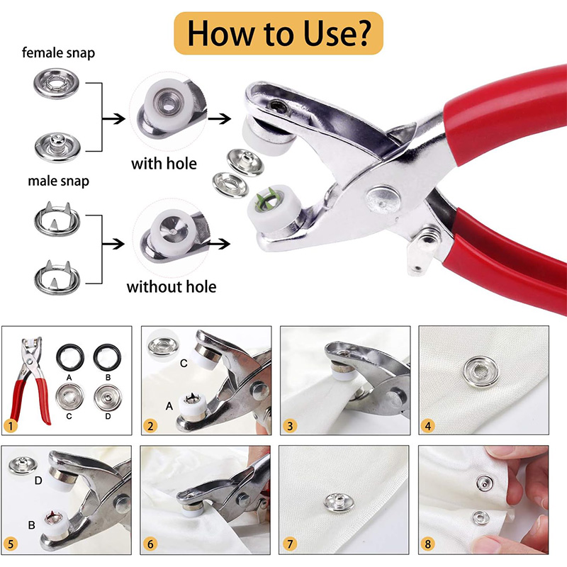 100 مجموعات المفاجئة كماشة الت - مراجعة Snap Fastener Set وسعره
