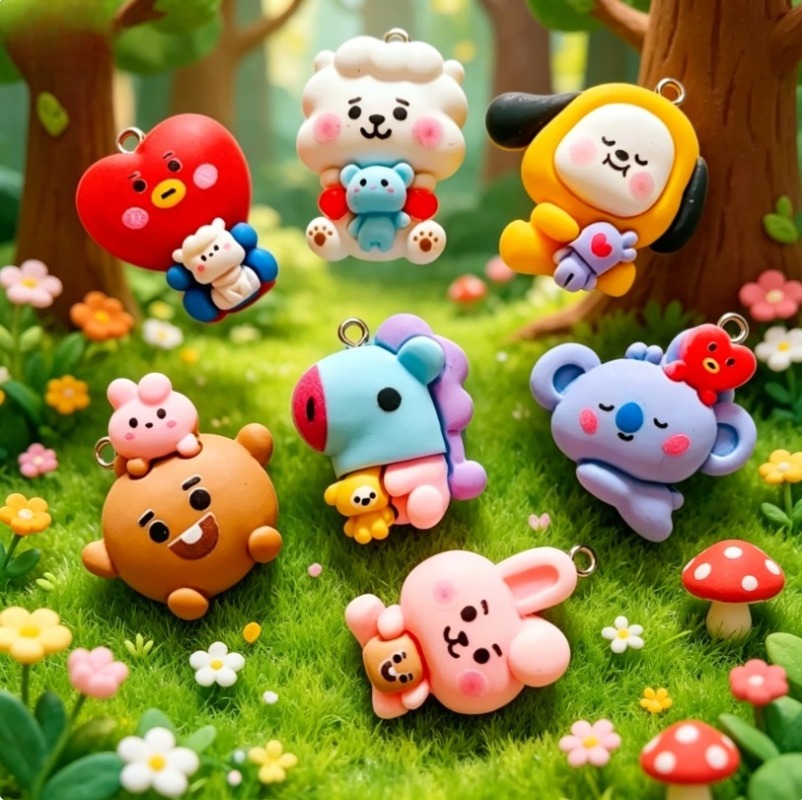 7 قطع من إكسسوارات BT21 الكرتو - مراجعة Cosplay Prop Diy وسعره