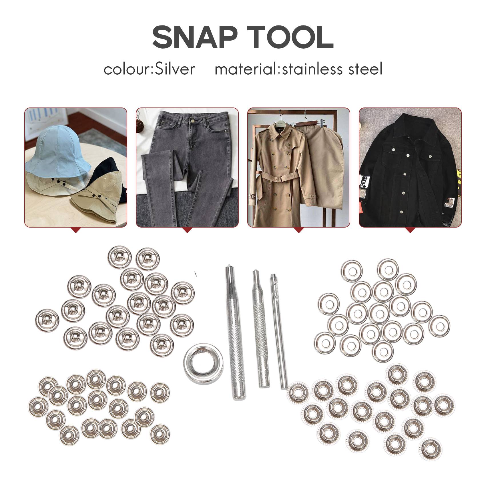 72 قطعة من أزرار الضغط الفولاذ - مراجعة Snap Fastener Set وسعره