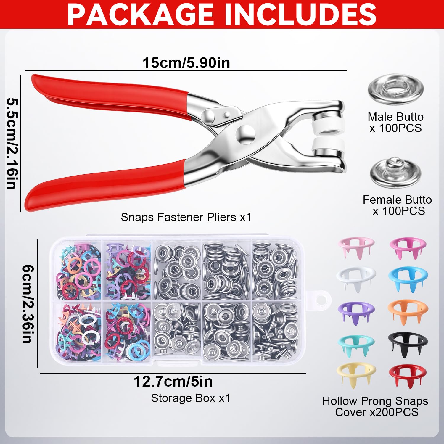 طقم خياطة مع 100 قطعة من الأزر - مراجعة Snap Fastener Set وسعره